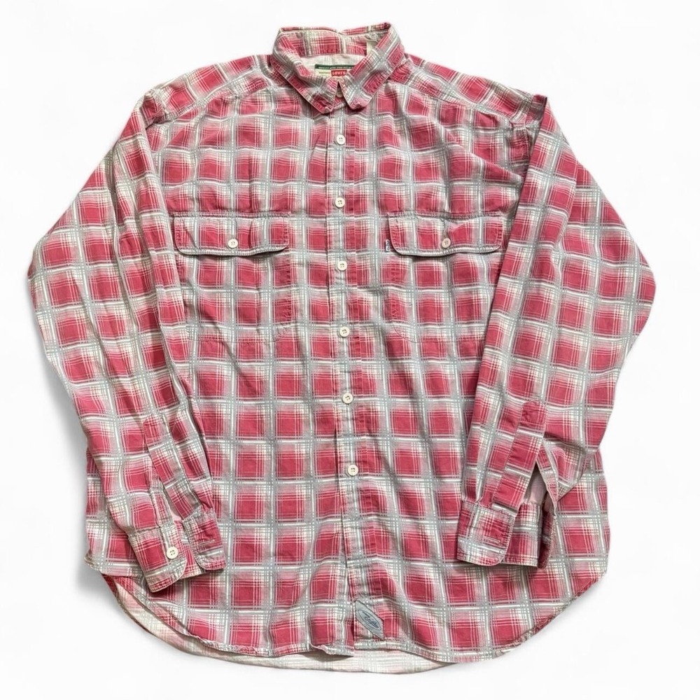 Vintage Levi's Plaid Button Up Shirt Size Large Cowboy Rodeo Western Country 90s